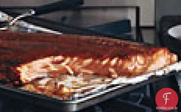 Filé De Salmão Lacado Com Vinho Tinto Assado Lento
