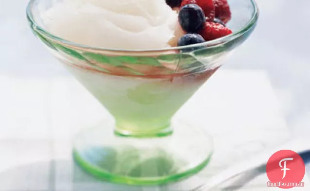 Sorbet Riesling de colheita tardia com bagas