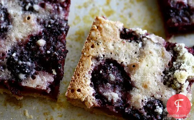 Barras De Torta De Amora Com Açúcar Limão