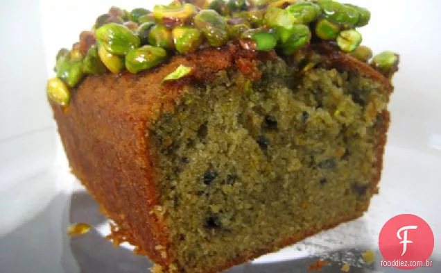 Bolo De Azeite De Laranja Sangue Com Pistache Cristalizado