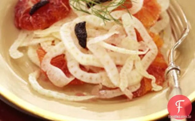 Carpaccio De Erva-Doce Com Laranjas Sanguíneas E Azeitonas Pretas