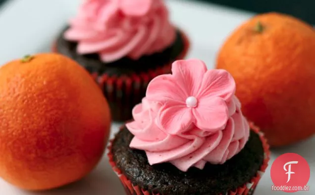 Azeite De Chocolate E Cupcakes De Laranja De Sangue