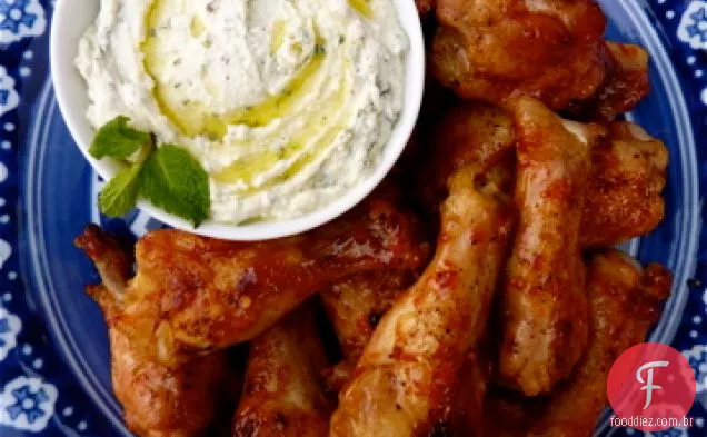 Asas De Frango Vitrificadas Laranja Sangue Com Feta Batida Cunhada