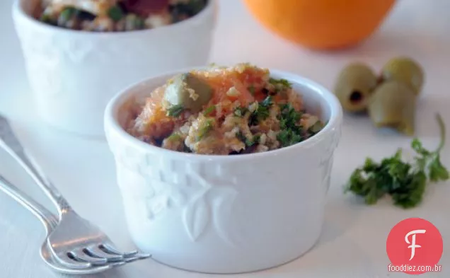 Painço Tabouli Com Cara Cara Laranjas E Azeitonas Verdes