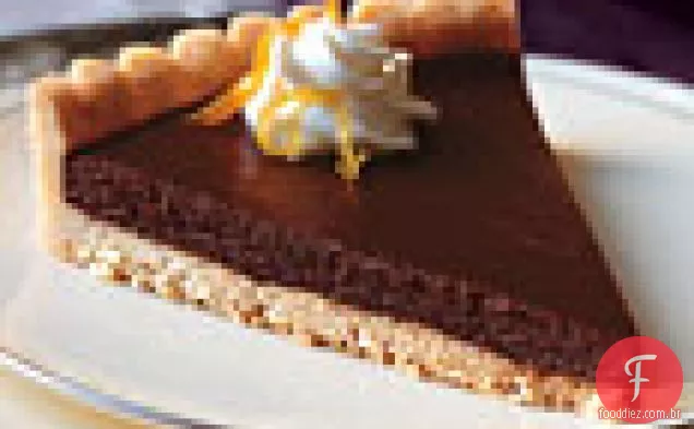 Chocolate agridoce-torta cítrica com chantilly de jasmim