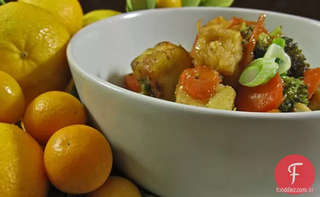 Tofu De Laranja Vegano Sem Glúten, Kung Hei Fat Choy