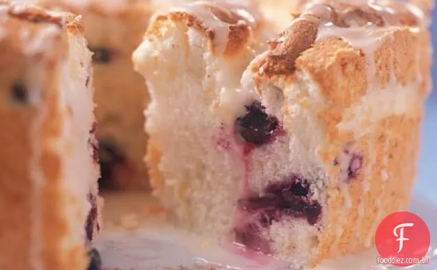 Bolo De Comida De Anjo De Mirtilo
