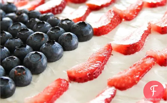 Cheesecake Vermelho Branco E Mirtilo