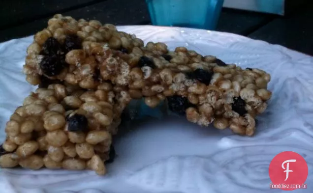 Barras Crocantes De Arroz Com Mirtilos E Passas