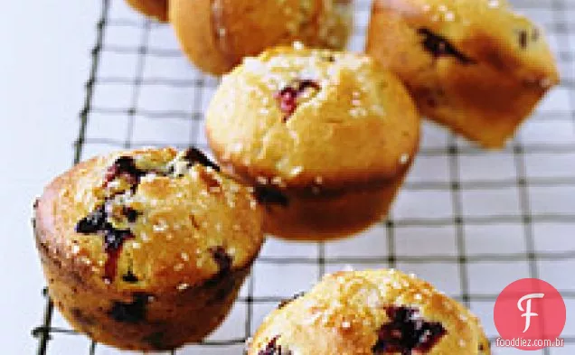 Blueberry-Muffins de fubá