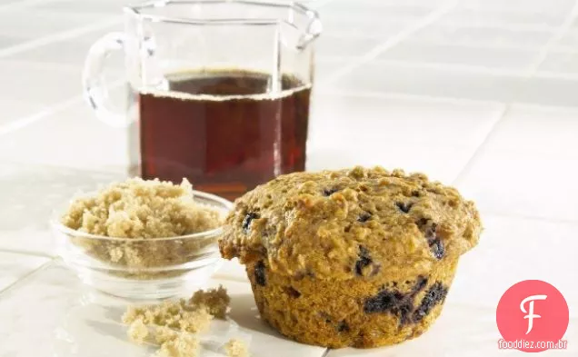 Muffins Saudáveis De Farelo De Mirtilo Selvagem