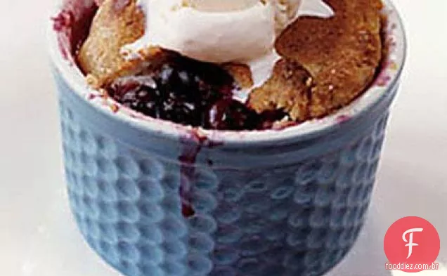 Torta de Blueberry Pot com sorvete de creme azedo