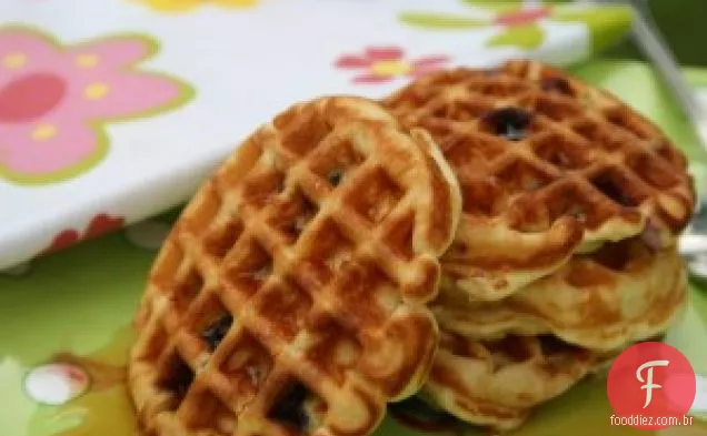 Panquecas De Waffle De Mirtilo Orgânico