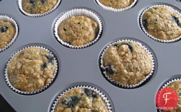 Muffins De Pão De Banana De Mirtilo De Trigo Integral