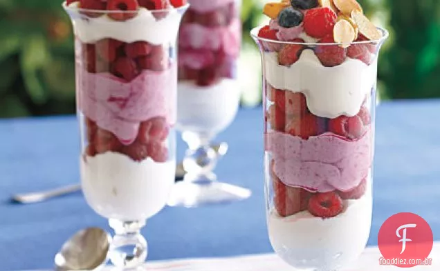 Blueberry tolo com framboesas