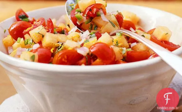Salsa de tomate melão e cereja