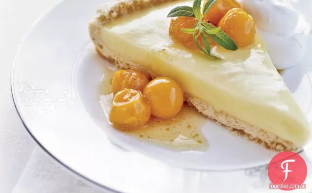 Torta de Verbena de limão com compota de groselha Do Cabo