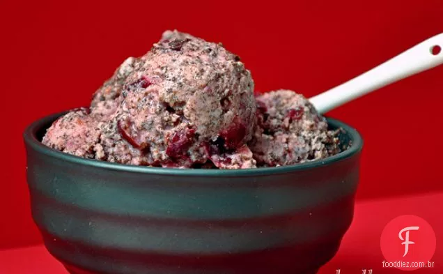 Sorvete Vegano Cereja Coberto Com Chocolate