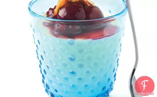 Panna Cotta de amêndoa com tampo de cereja