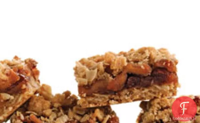 Barras de Crumble de maçã e cereja