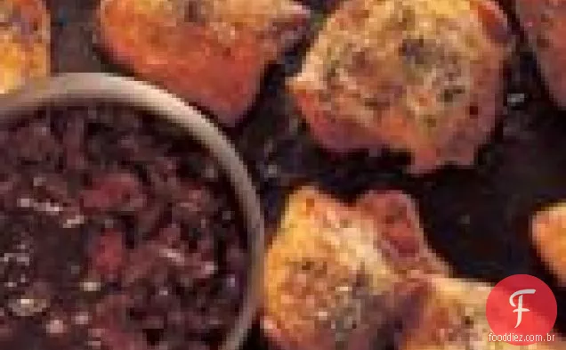 Coxas de frango assadas com compota de tomilho cereja
