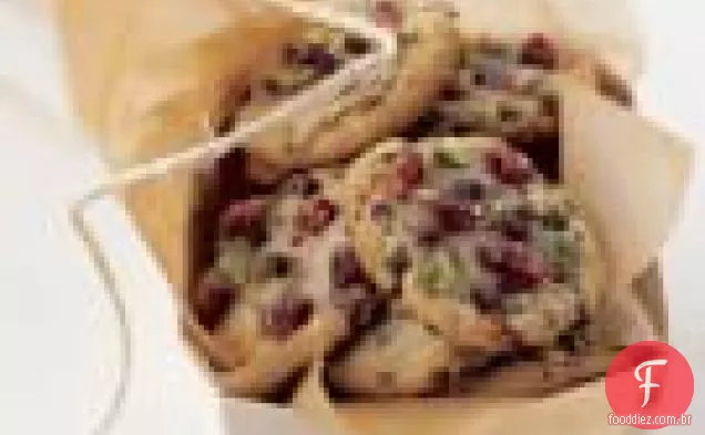 Biscoitos Crocantes De Chocolate Com Cerejas Secas E Pistache