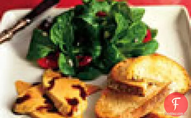 Foie Gras com Bing cerejas e Mâche