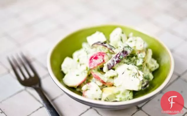 Salada De Frango E Rabanete Com Molho Cremoso De Abacate