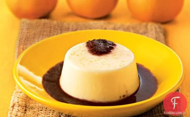 Clementine Latte Cotta Com Molho De Mirtilo