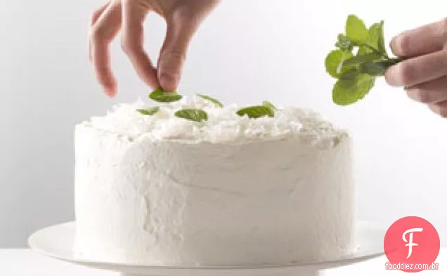 Bolo de creme de coco-hortelã