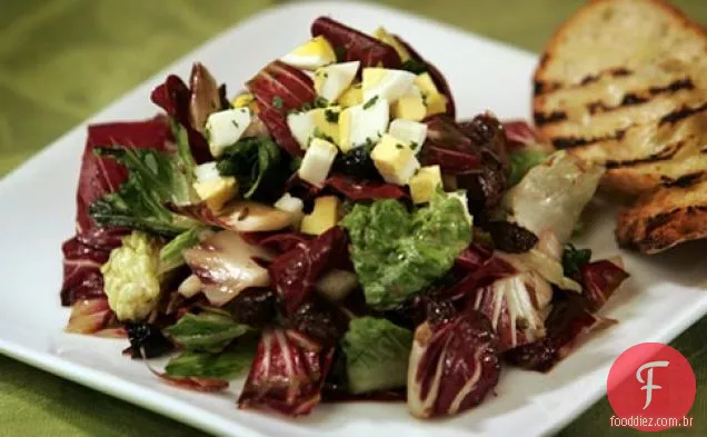 Salada Picada De Radicchio E Romaine Grelhados