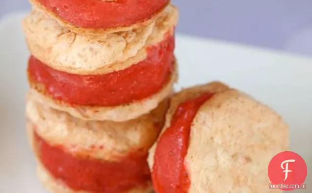 Sanduíches De Sorvete De Morango, Rosa E Coco
