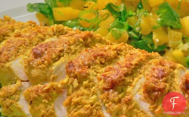 Frango De Coco Sem Leite Com Salsa De Manga