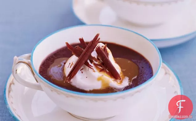 Potes de creme com Chocolate, Chile e café expresso
