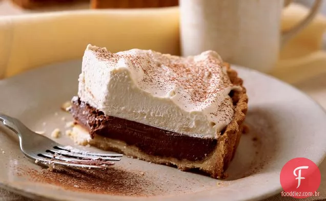 Torta de chocolate agridoce com creme de Mascarpone de café