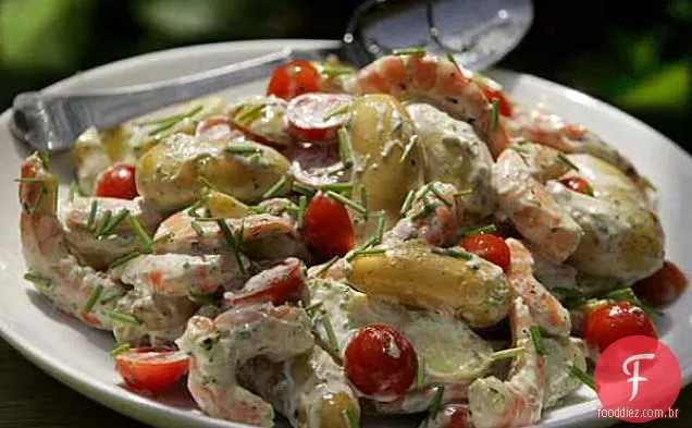 Salada De Batata E Camarão Com Molho Deusa Verde
