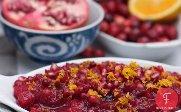 Molho De Cranberry Com Pêra E Romã