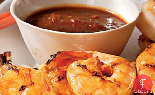 Camarão grelhado com molho de churrasco Asiático