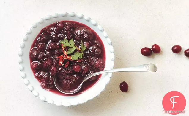 Molho De Cranberry Abacaxi Com Chiles E Coentro
