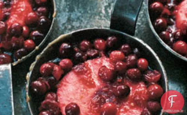 Bolos de maçã e Cranberry de cabeça para baixo