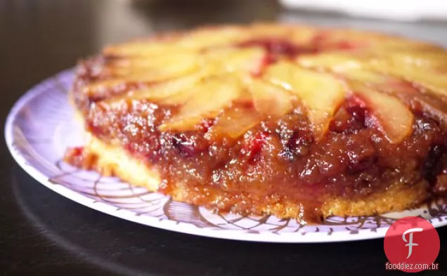 Cranberry Pear De Cabeça Para Baixo Bolo