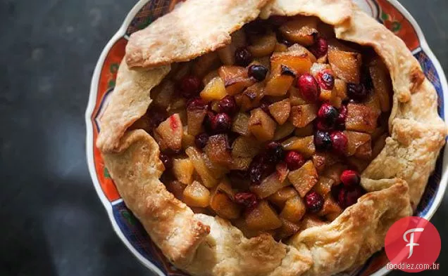 Torta rústica de Pêra e Cranberry