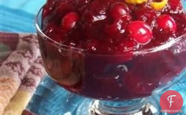 Açúcar mascavo e molho de Cranberry do Porto