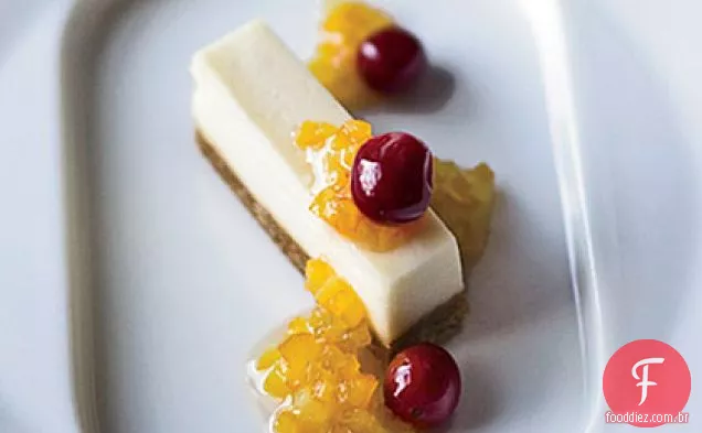 Cheesecake de queijo de cabra com Cranberries mel