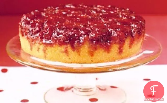 Bolo Cranberry de cabeça para baixo