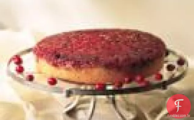 Bolo Cranberry de cabeça para baixo
