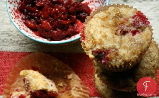 Muffins de Cranberry com marmelada de 7 minutos
