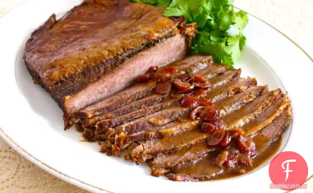 Peito de fogão lento com molho de Chipotle-Cranberry