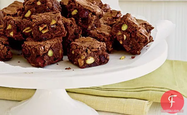 Cranberry e pistache Brownie mordidas