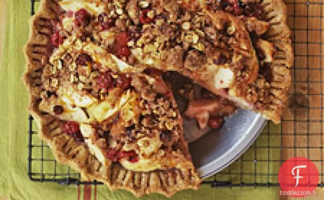 Torta de maçã e cranberry